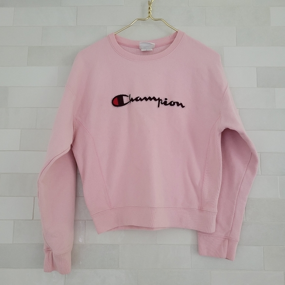 Champion Tops - Champion Reverse Weave Bubblegum Pink Crewneck Sweatshirt Womens Size Medium